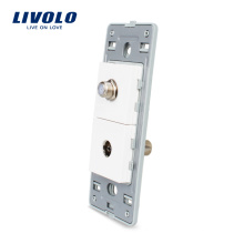 Livolo US Standard Vertical Type Satellite TV and TV Socket Basement VL-C5-1STV-11